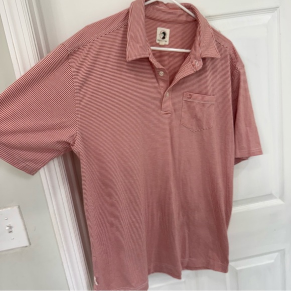 Men's Duck Head Striped Polo Shirt - Red - Picture 5 of 6